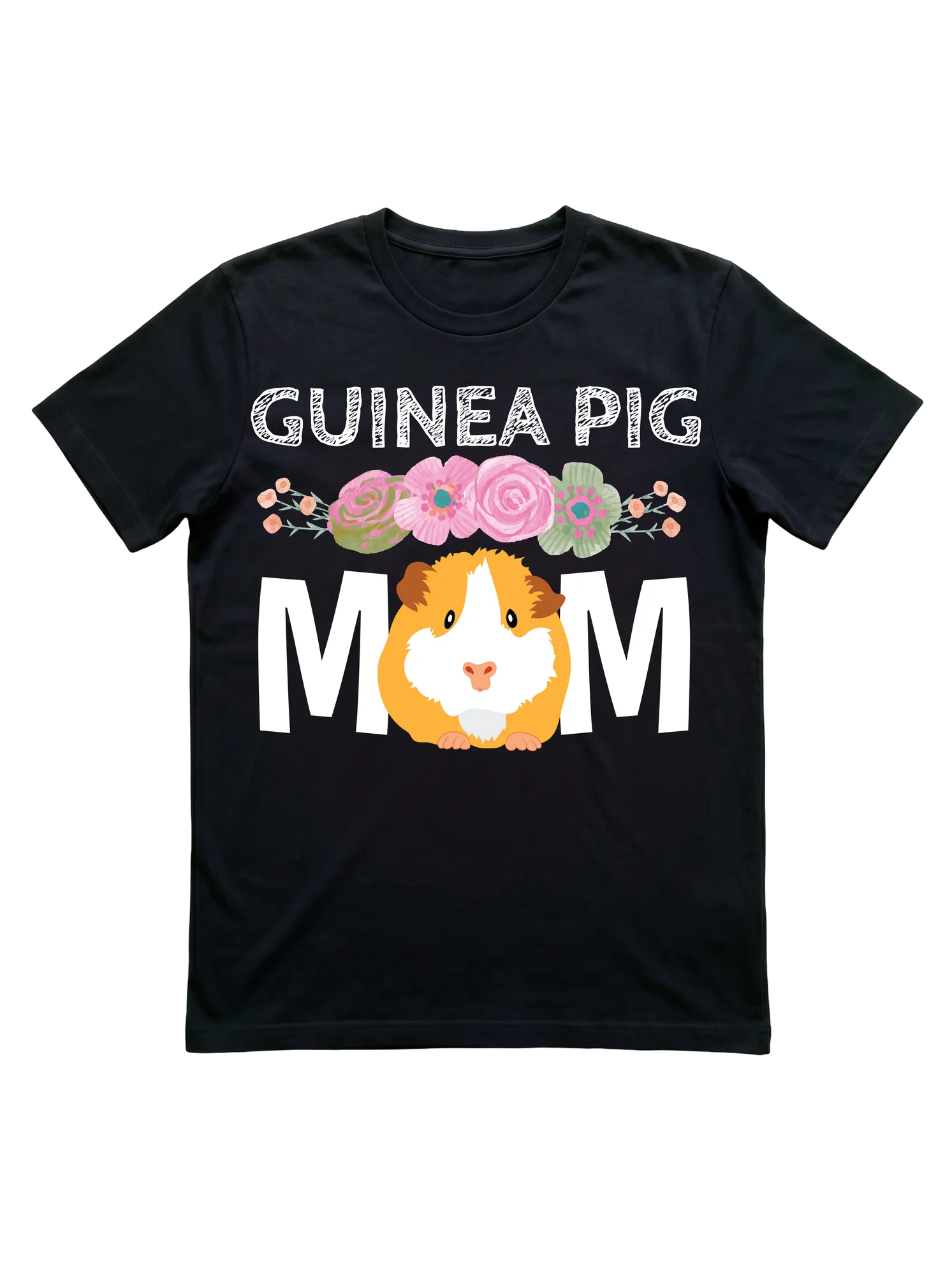 Guinea Pig Mom Floral T-Shirt for Cavy Women