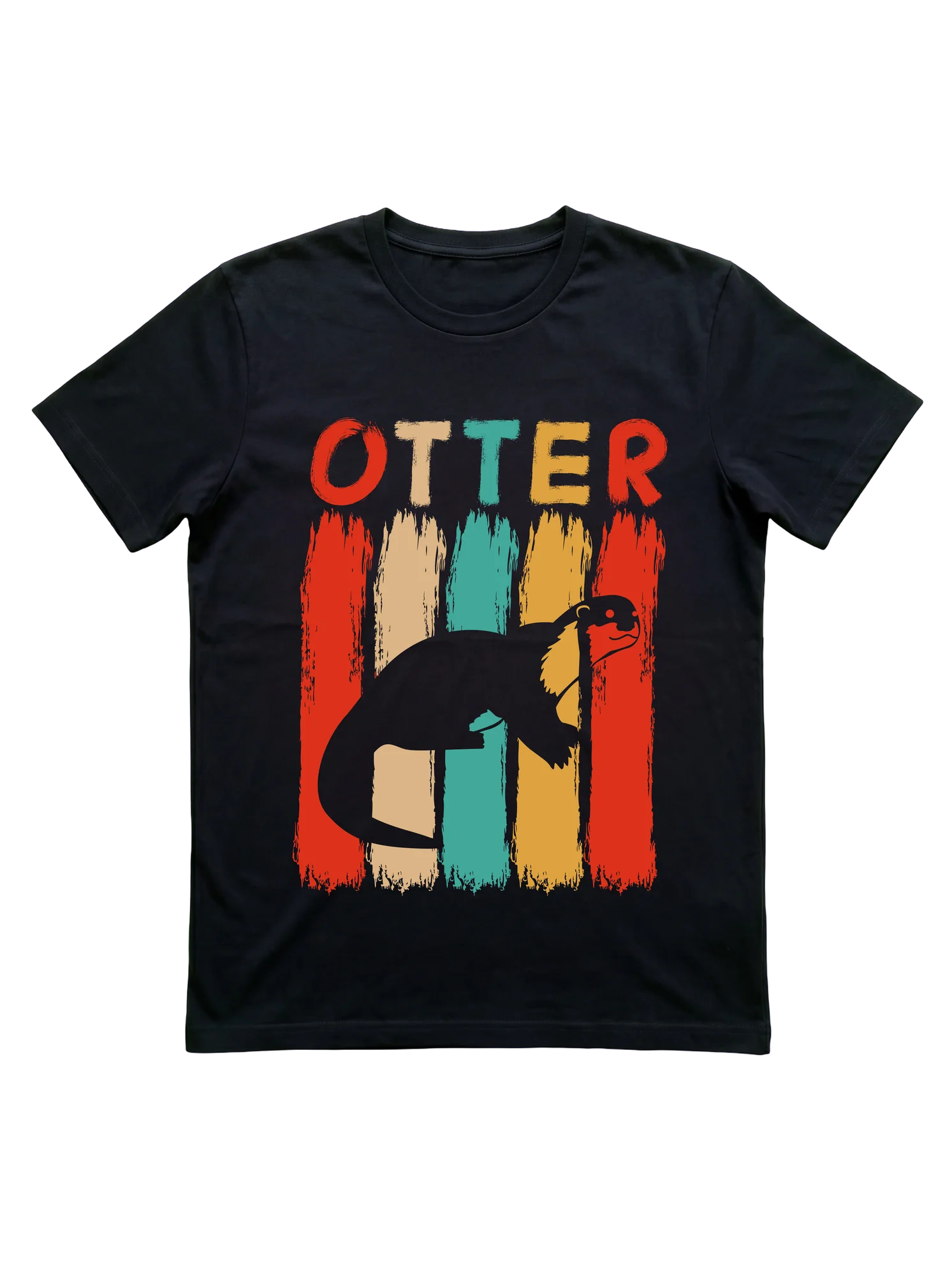 Retro Otter Silhouette T-Shirt for Kids and Wildlife Fans
