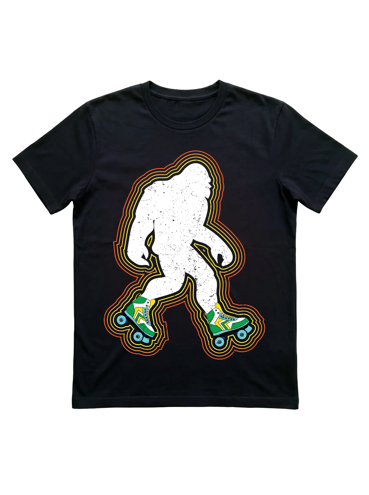 Bigfoot Roller Skating T-Shirt: Retro Quad Skater Design