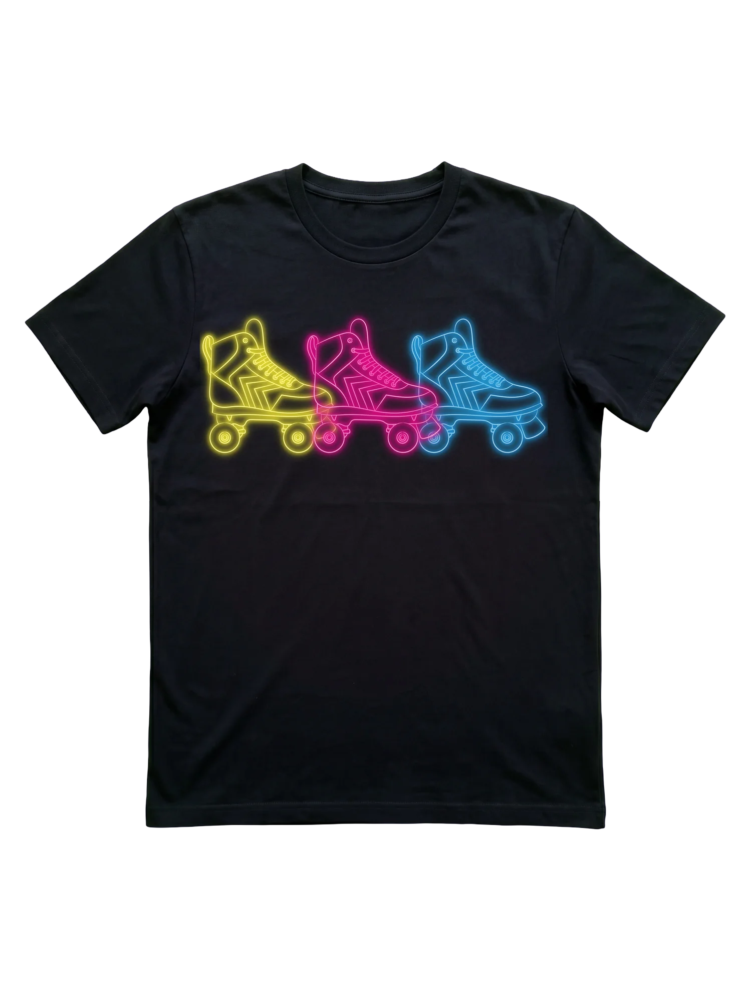 Vintage Roller Skating T-Shirt with 80s Neon Quad Skates