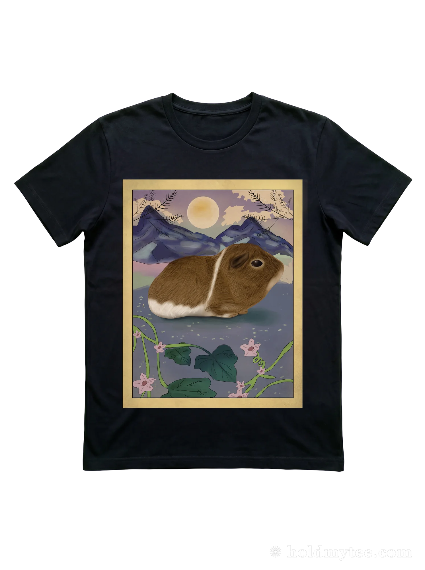 Guinea Pig Art T-Shirt for the Cavy Fancier Who Appreciates Ukiyo-e