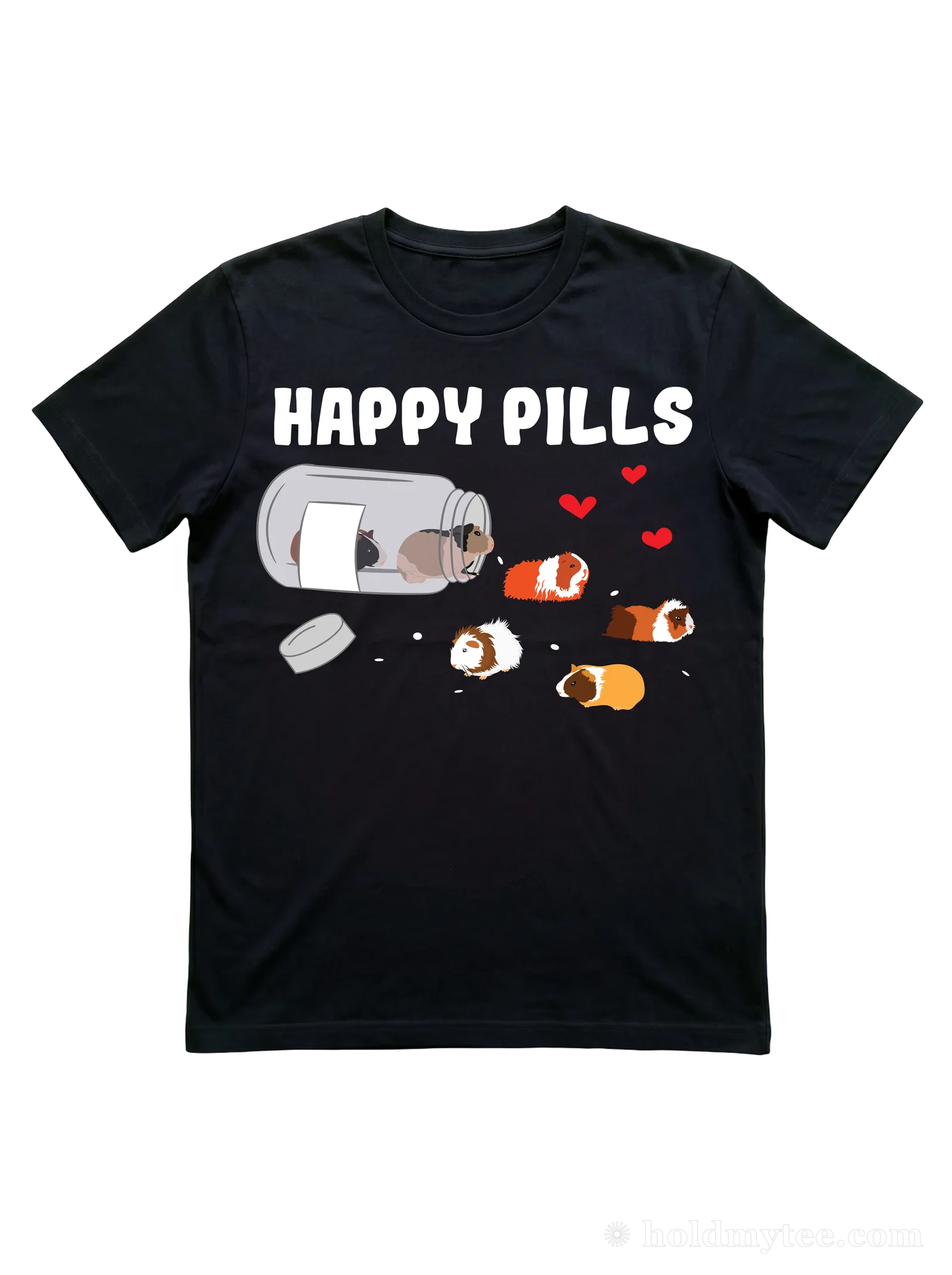 Aesthetic Guinea Pig T-Shirt: Five Happy Pills, No Prescription