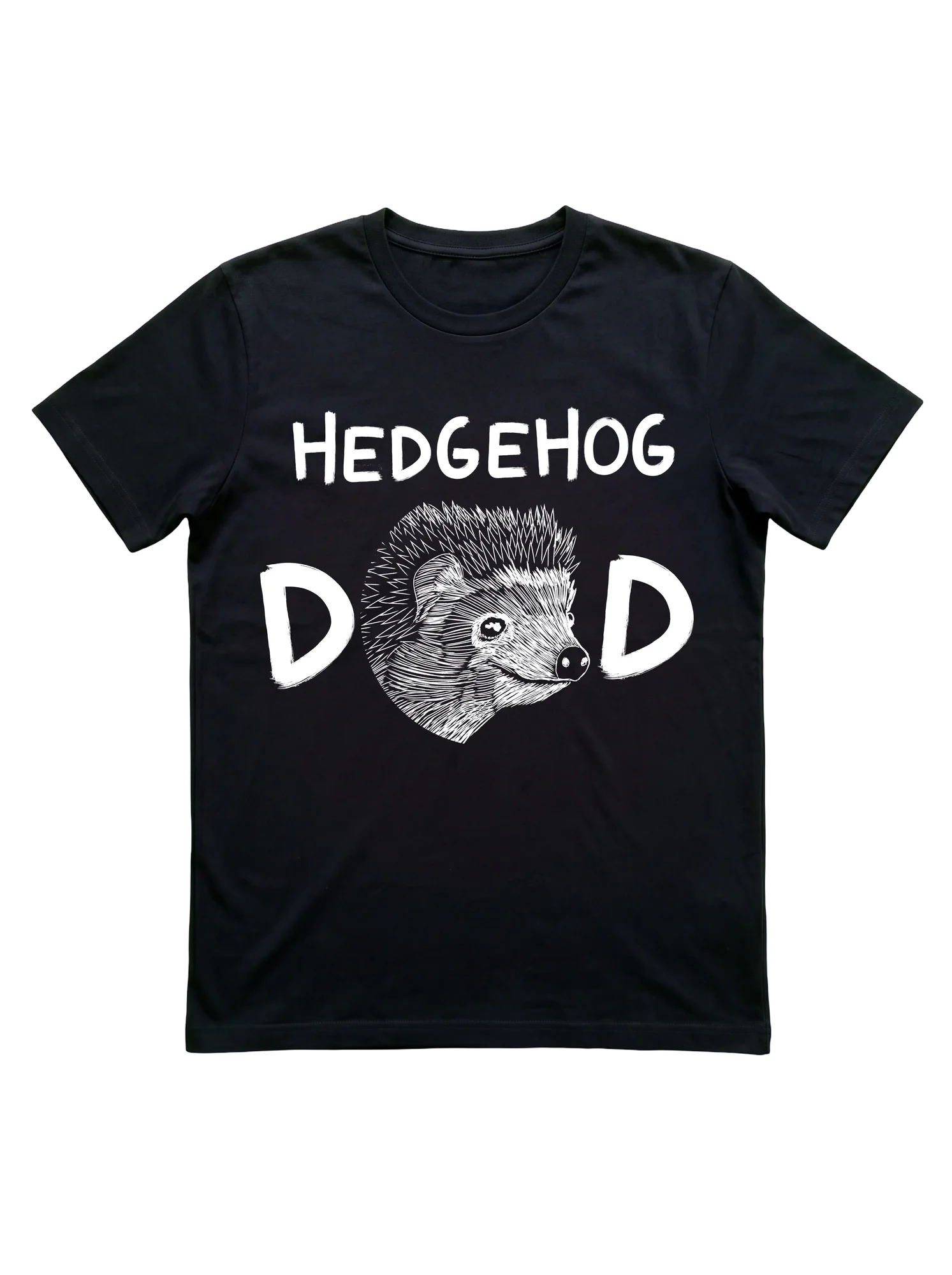 Hedgehog Dad T-Shirt with Detailed Portrait Art