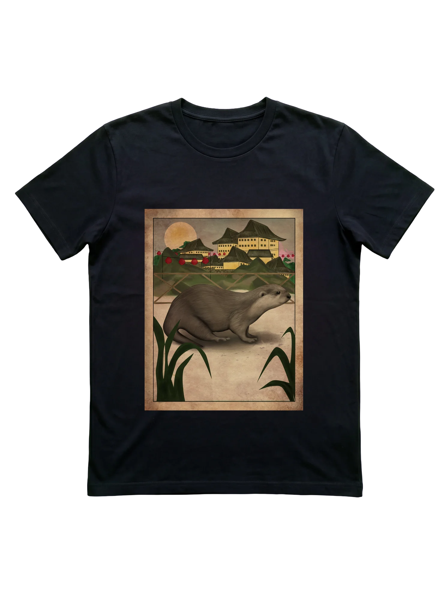 Japanese Art River Otter Shirt for Wildlife Lovers