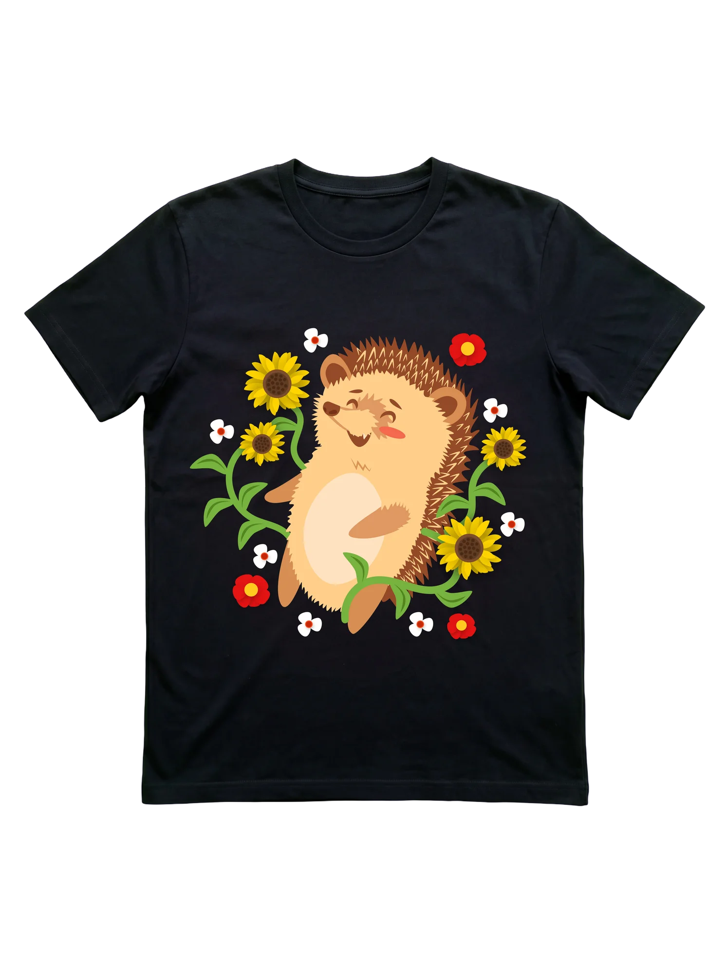 Floral Hedgehog Kids T-Shirt for Young Pet Lovers