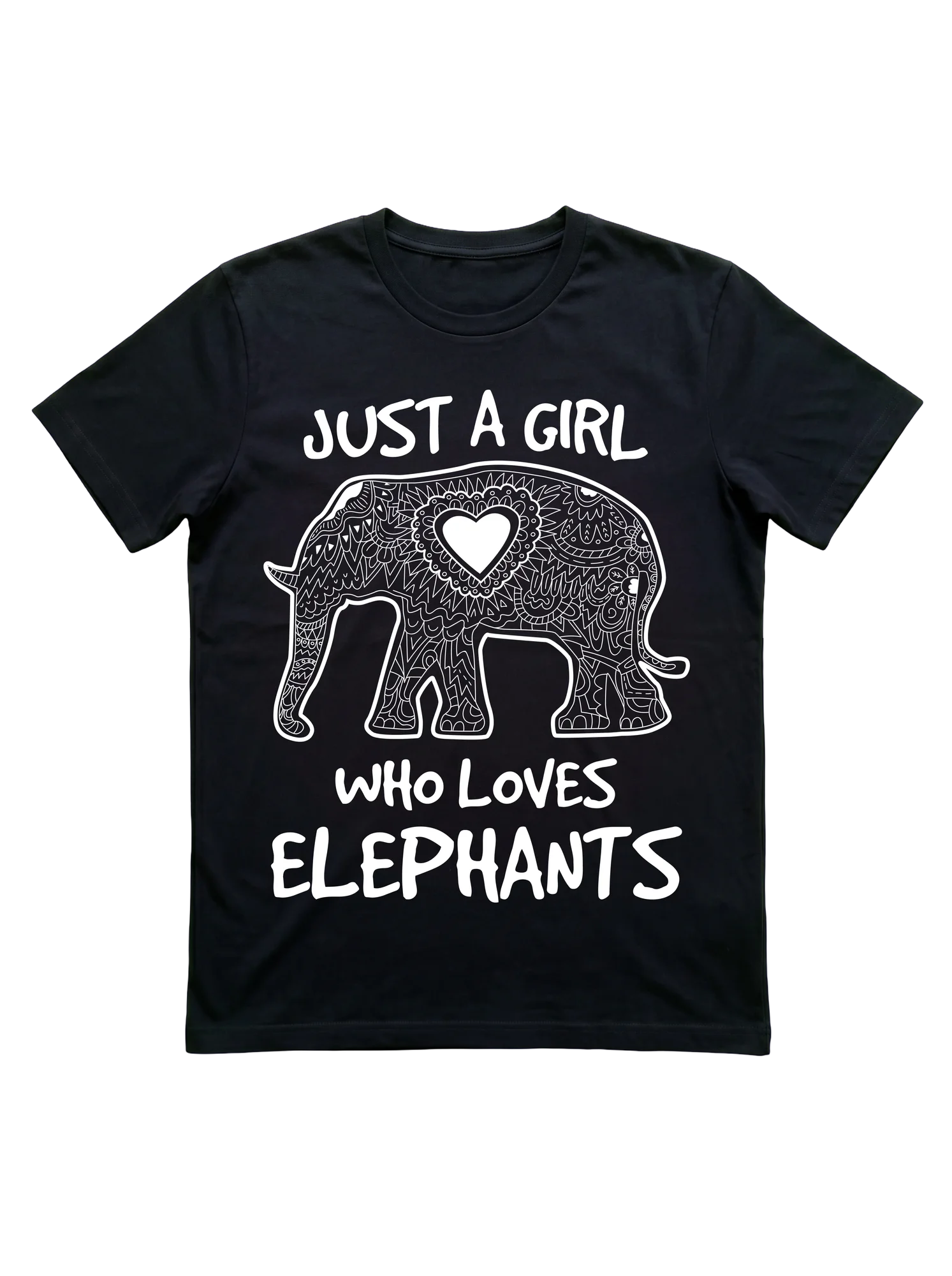 Just a Girl Who Loves Elephants: Mandala T-Shirt