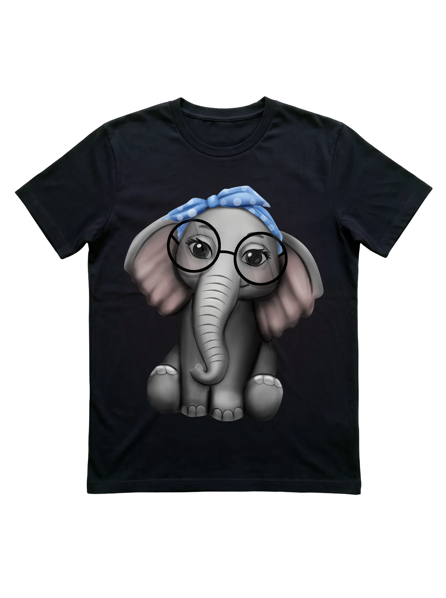 Nerd Glasses Elephant T-Shirt with Polka-Dot Bow