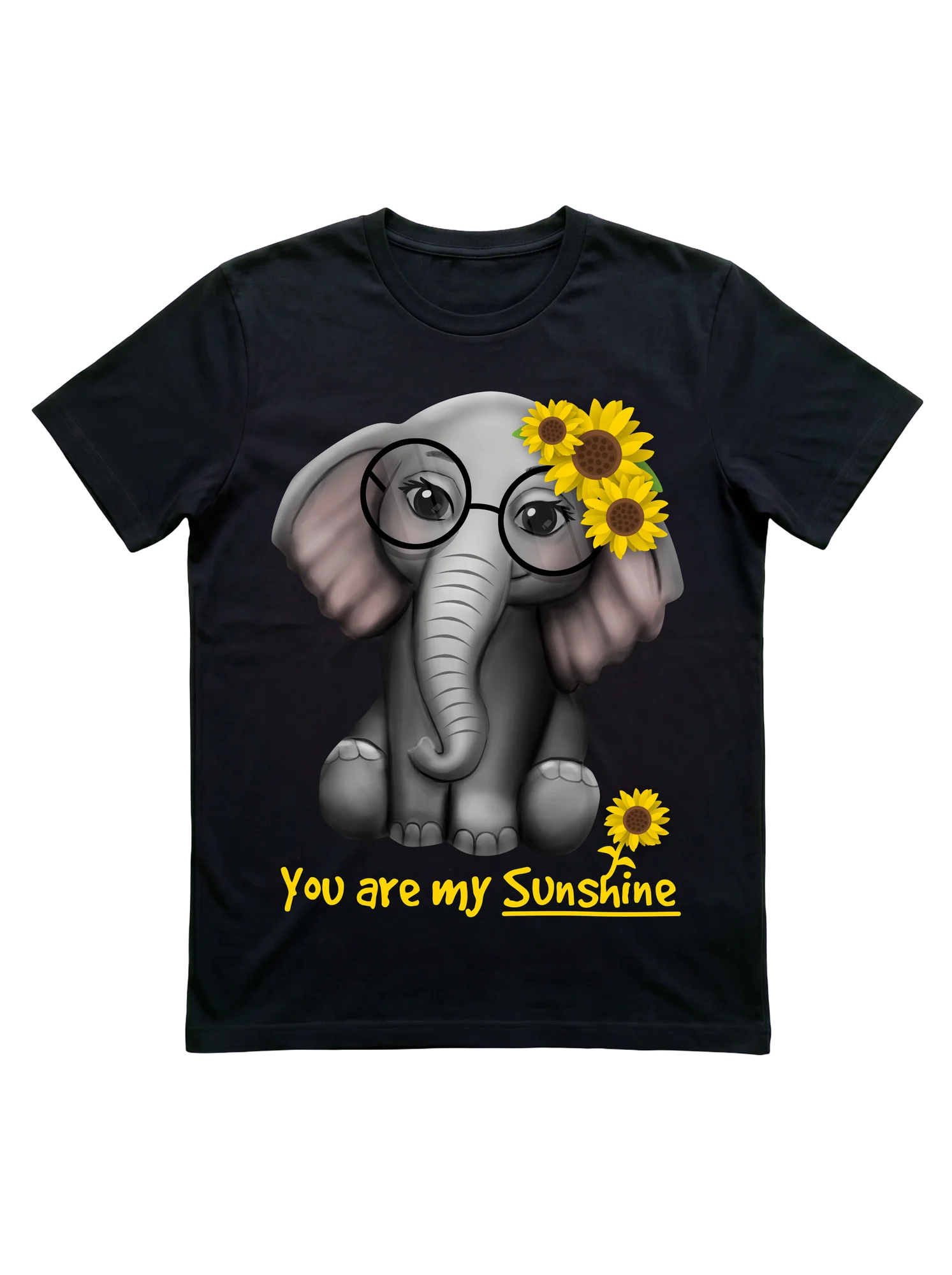 You Are My Sunshine Elephant T-Shirt with Sunflowers