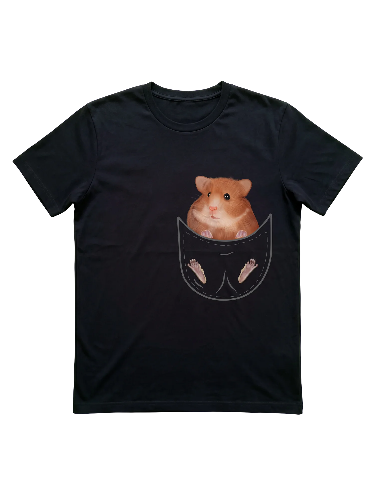 Peeking Hamster Pocket Tee for Kids and Pet Lovers