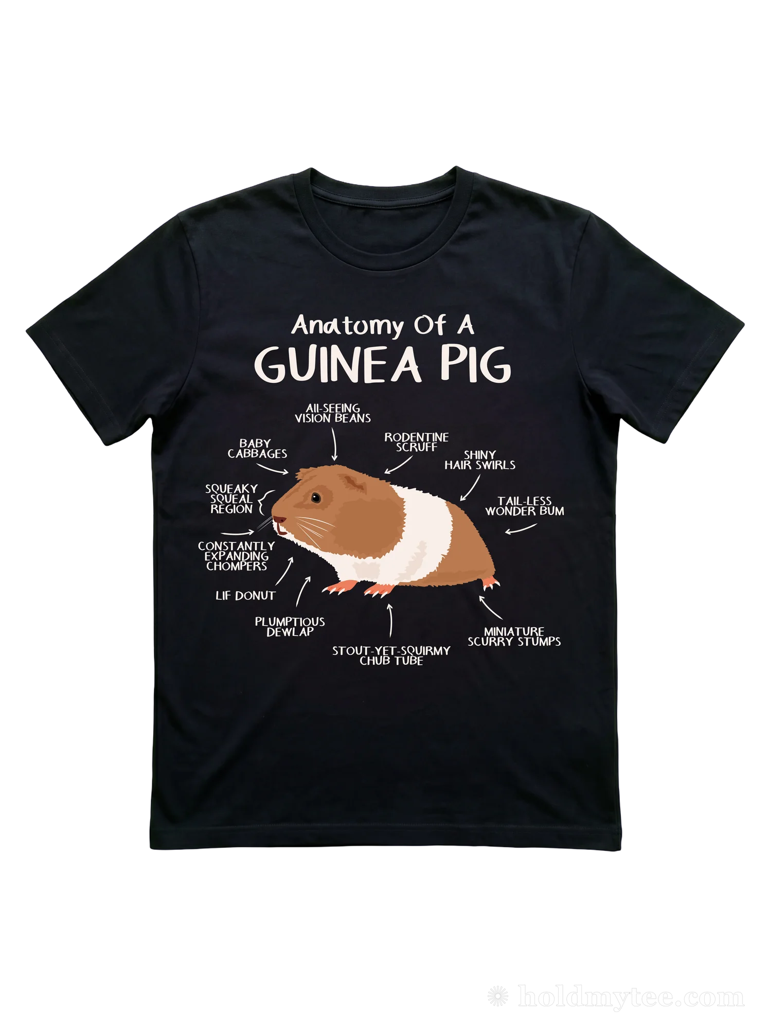 Retro Guinea Pig T-Shirt: Anatomy Diagram for Cavy Fanciers