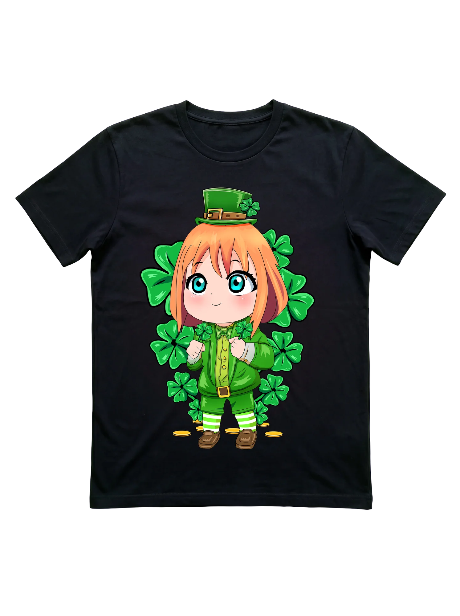 Kawaii Anime Girl Leprechaun Tee for St. Patrick's Day