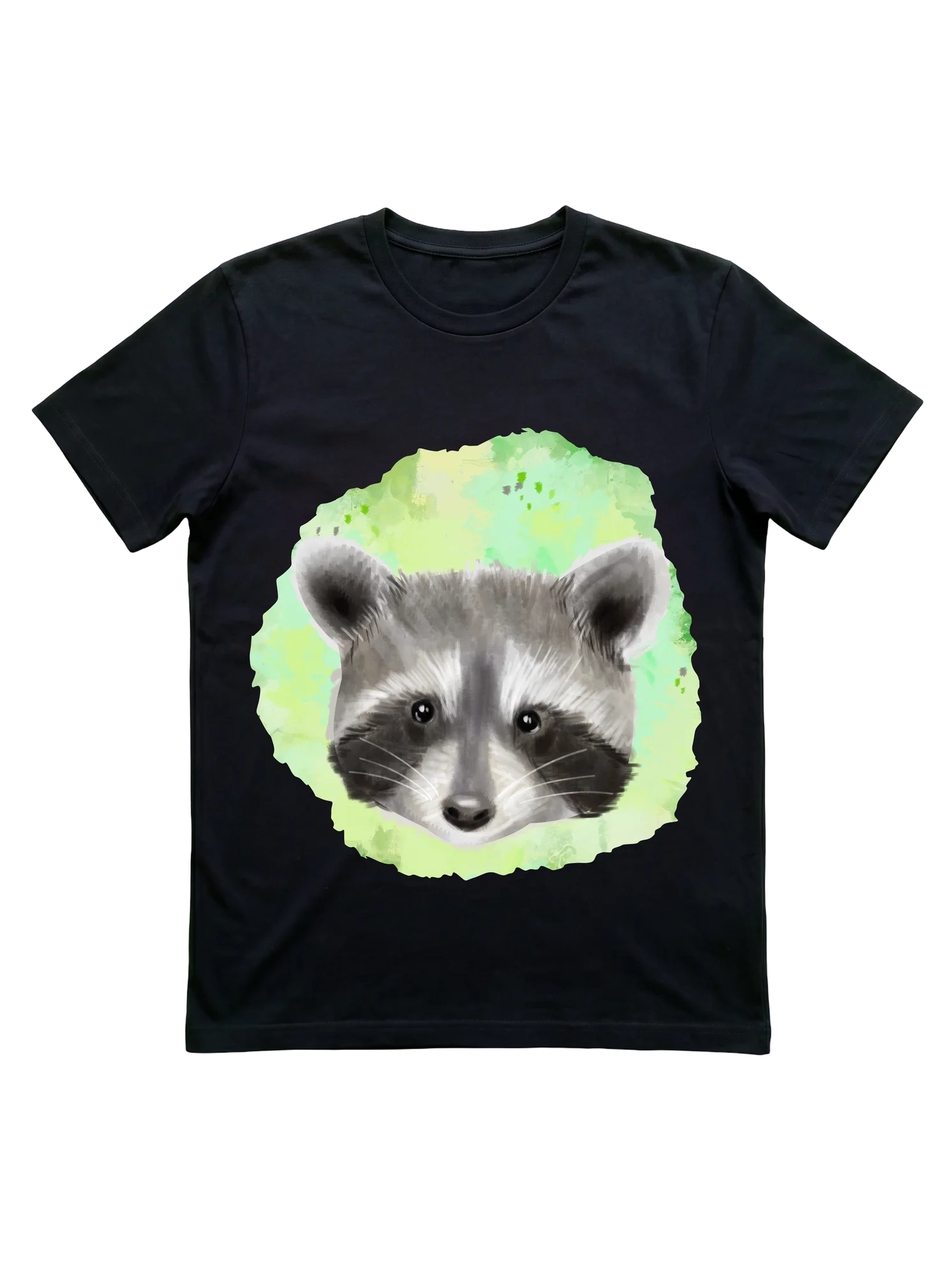 Watercolor Raccoon Face T-Shirt for Wildlife Lovers