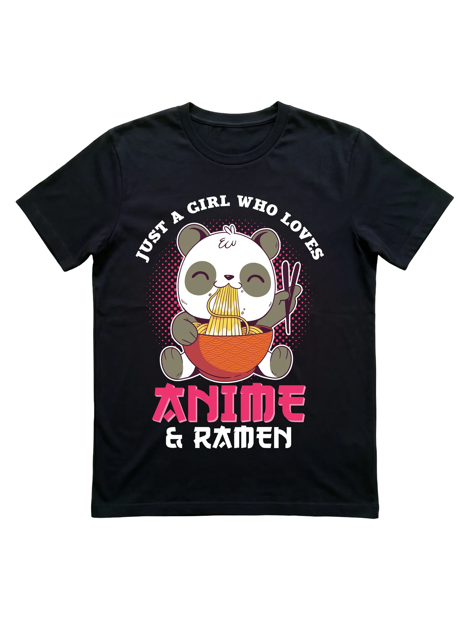 Panda Ramen Tee for Anime Girls and Otaku Fans