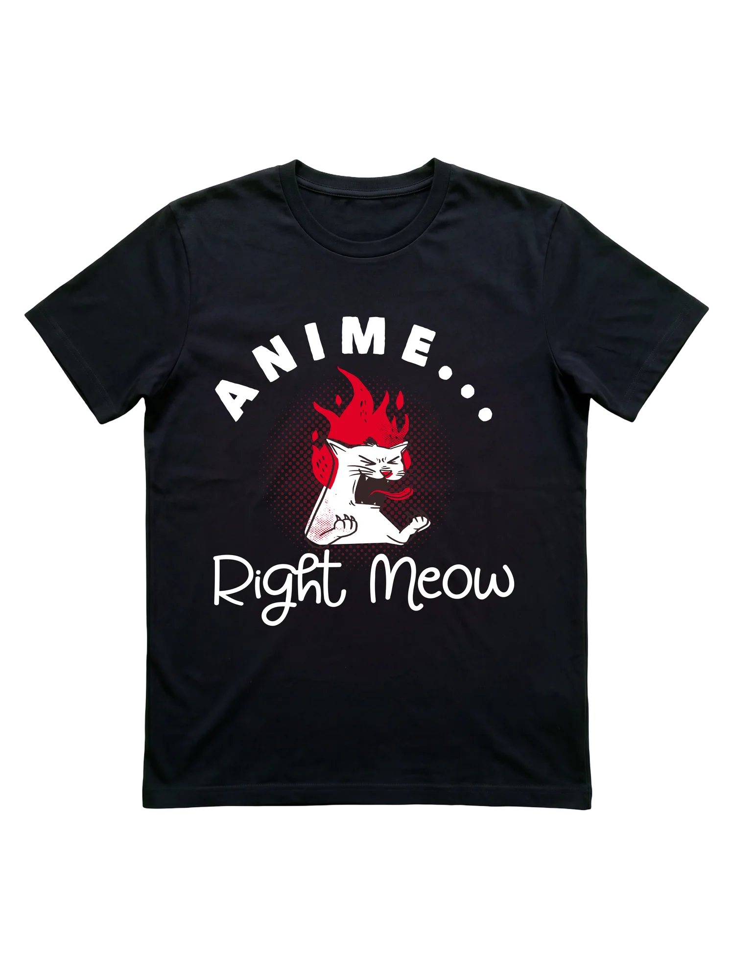 Fire Cat Anime Tee for Otaku and Manga Fans