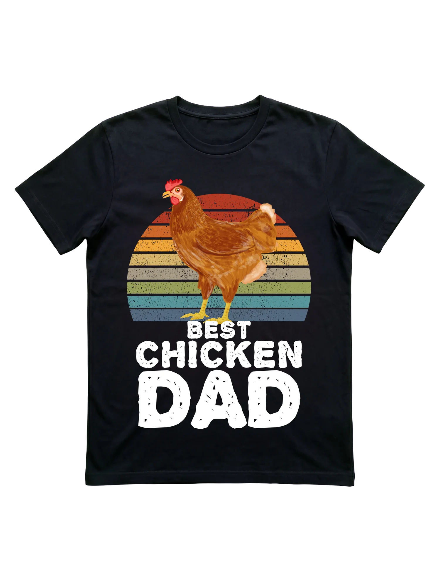 Chicken Dad Retro Sunset Shirt for Backyard Flock Keepers