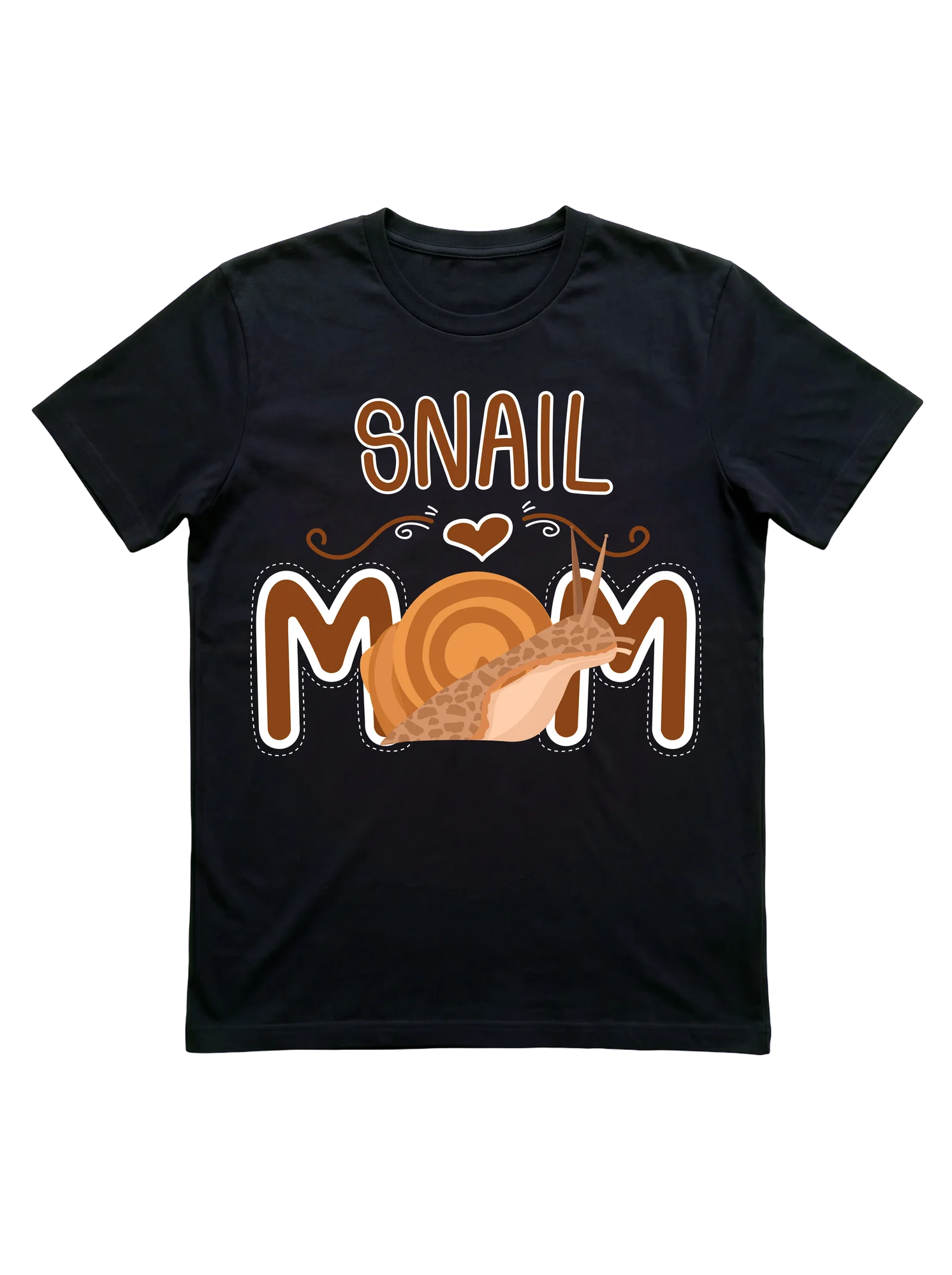 Snail Mom T-Shirt with Heart and Shell Illustration