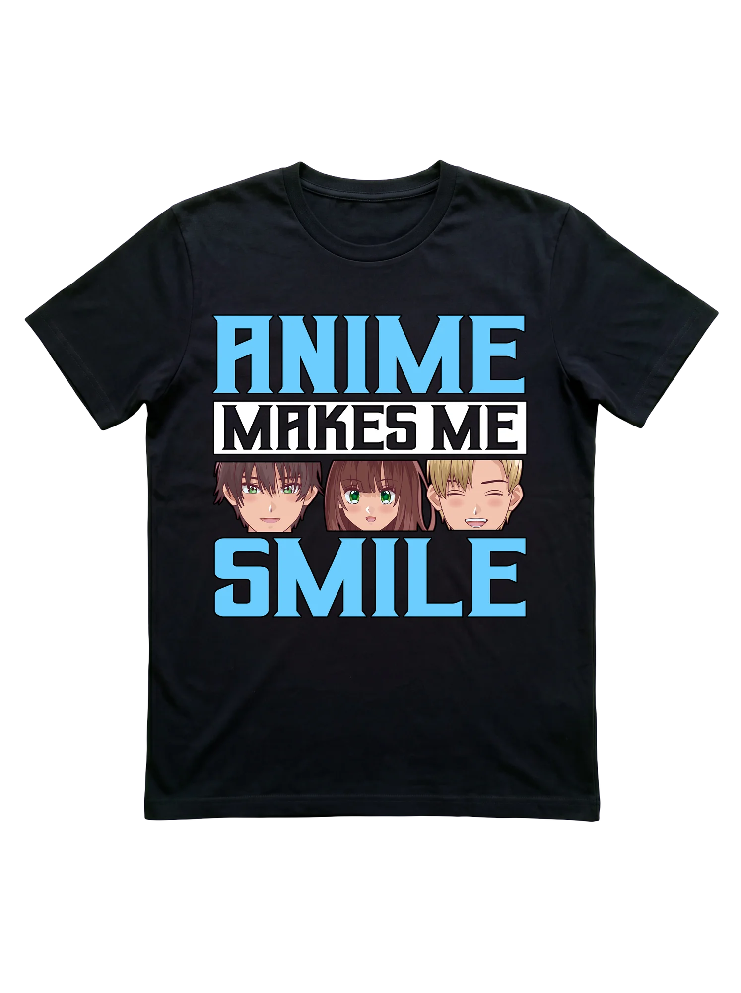 Anime Makes Me Smile Tee for Fans and Otaku