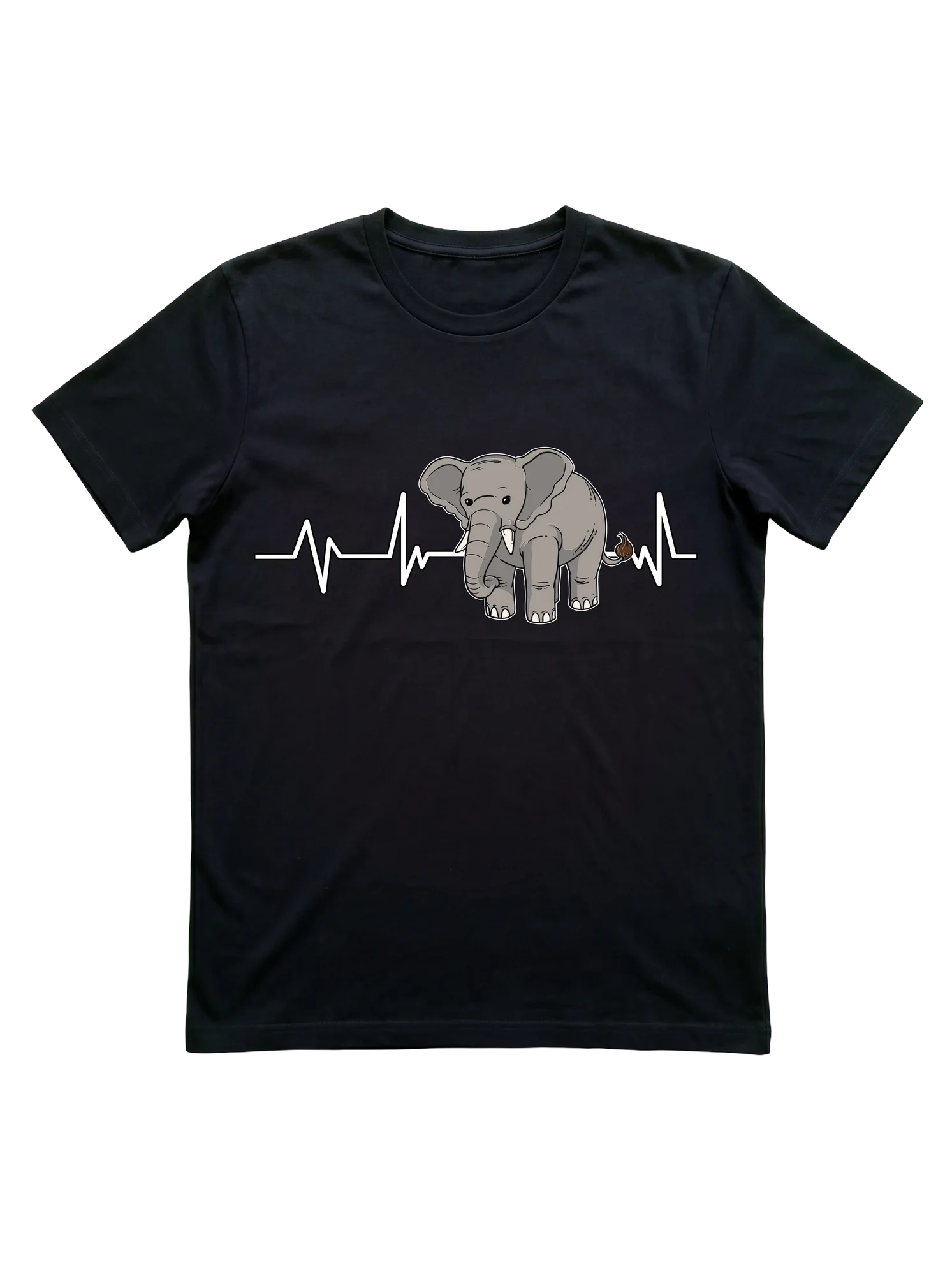 Elephant Heartbeat EKG T-Shirt for Wildlife Lovers