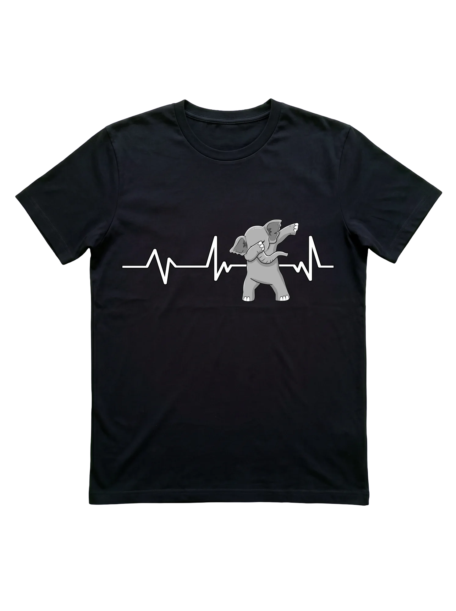 Dabbing Elephant Heartbeat T-Shirt for Wildlife Lovers