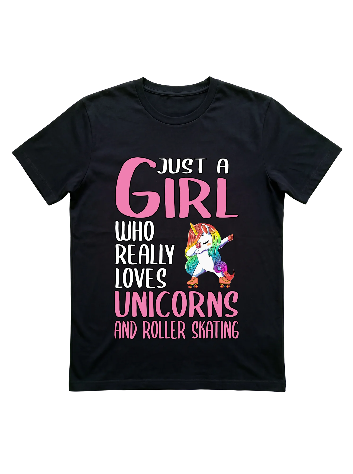 Dabbing Unicorn Roller Skating T-Shirt for Girls