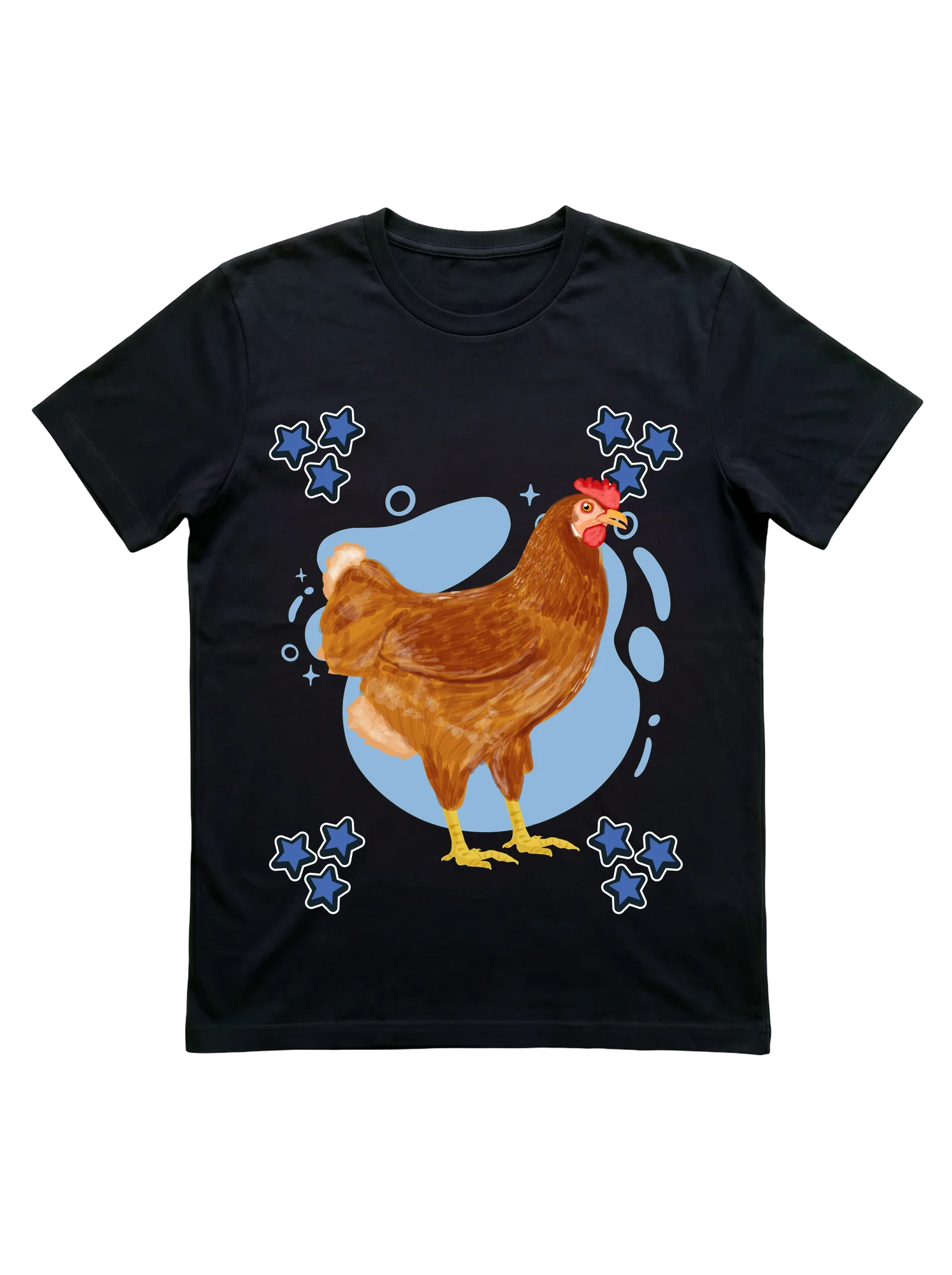 Painted Hen Art T-Shirt for Chicken Dads and Boys