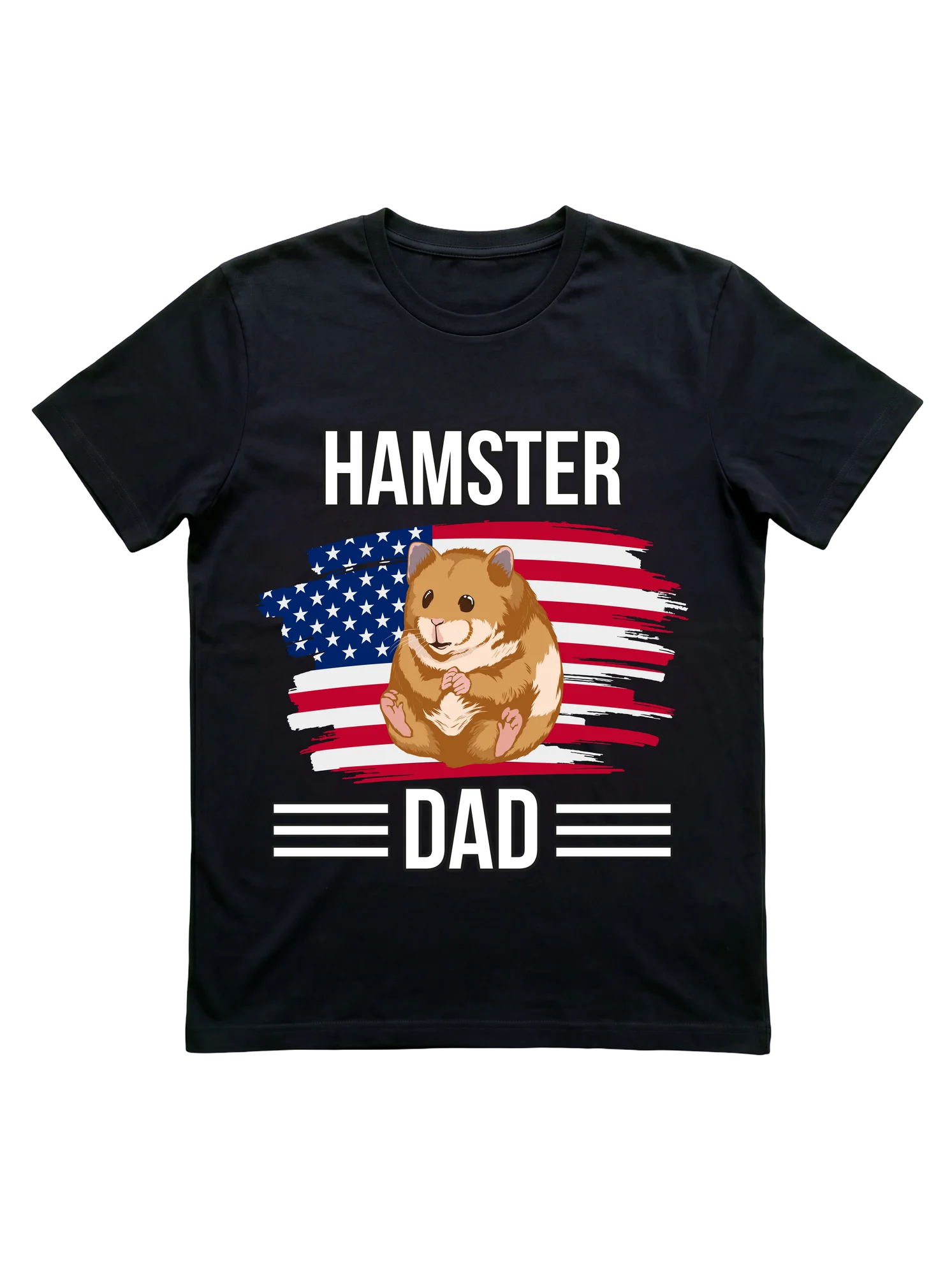 American Flag Hamster Dad Tee for Proud Pet Fathers