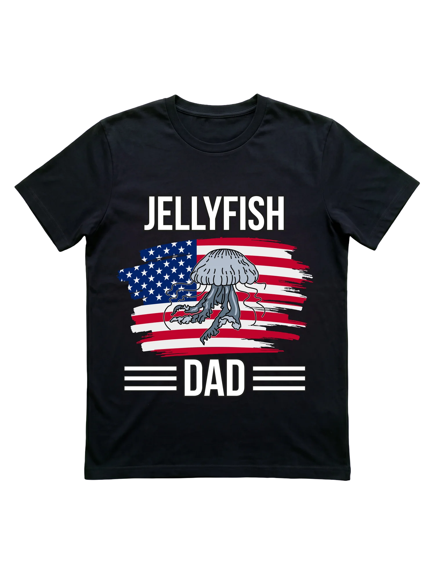 Jellyfish Dad T-Shirt with American Flag for Aquarist Dads