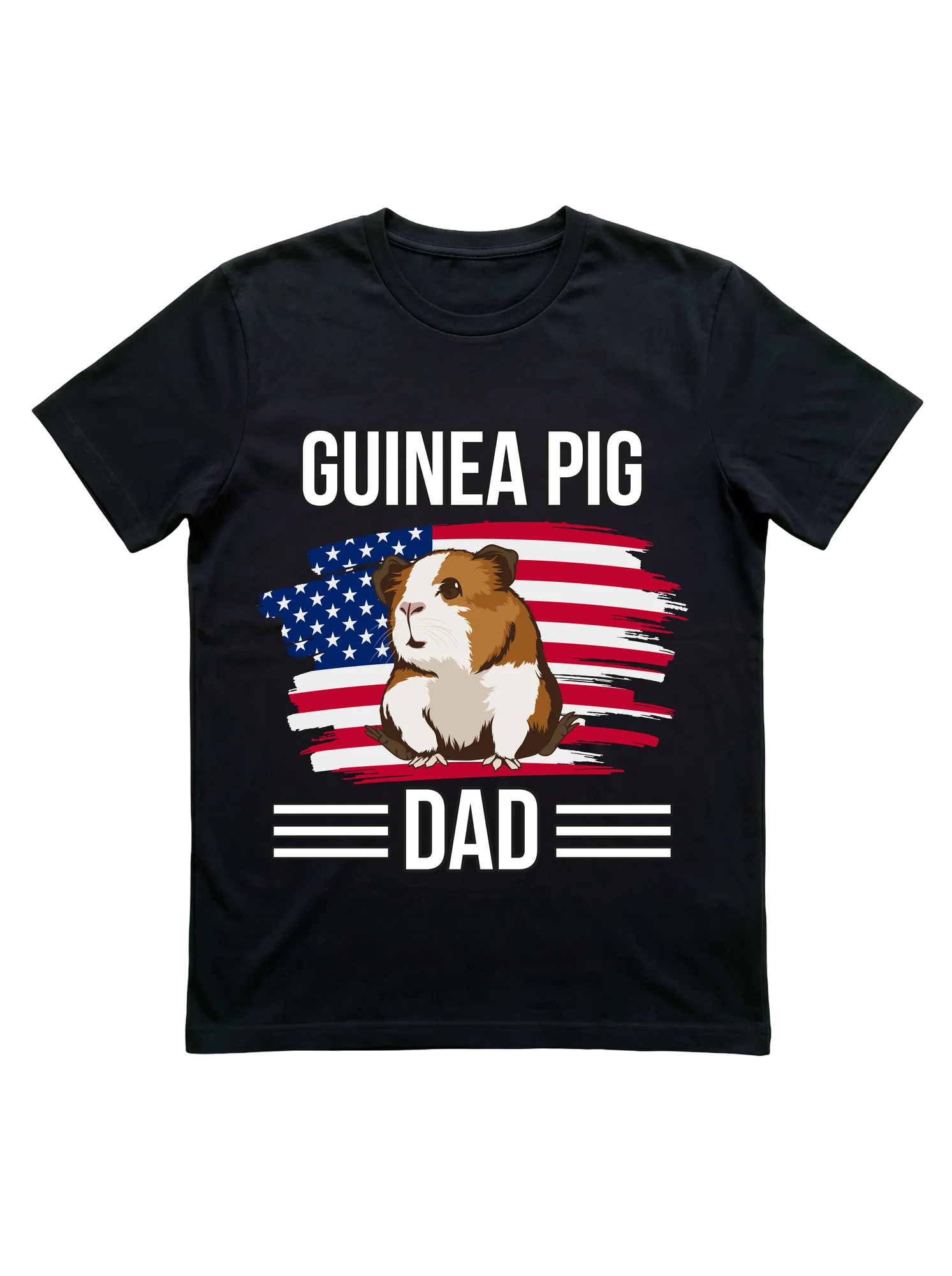Guinea Pig Dad American Flag Shirt for Cavy Fathers