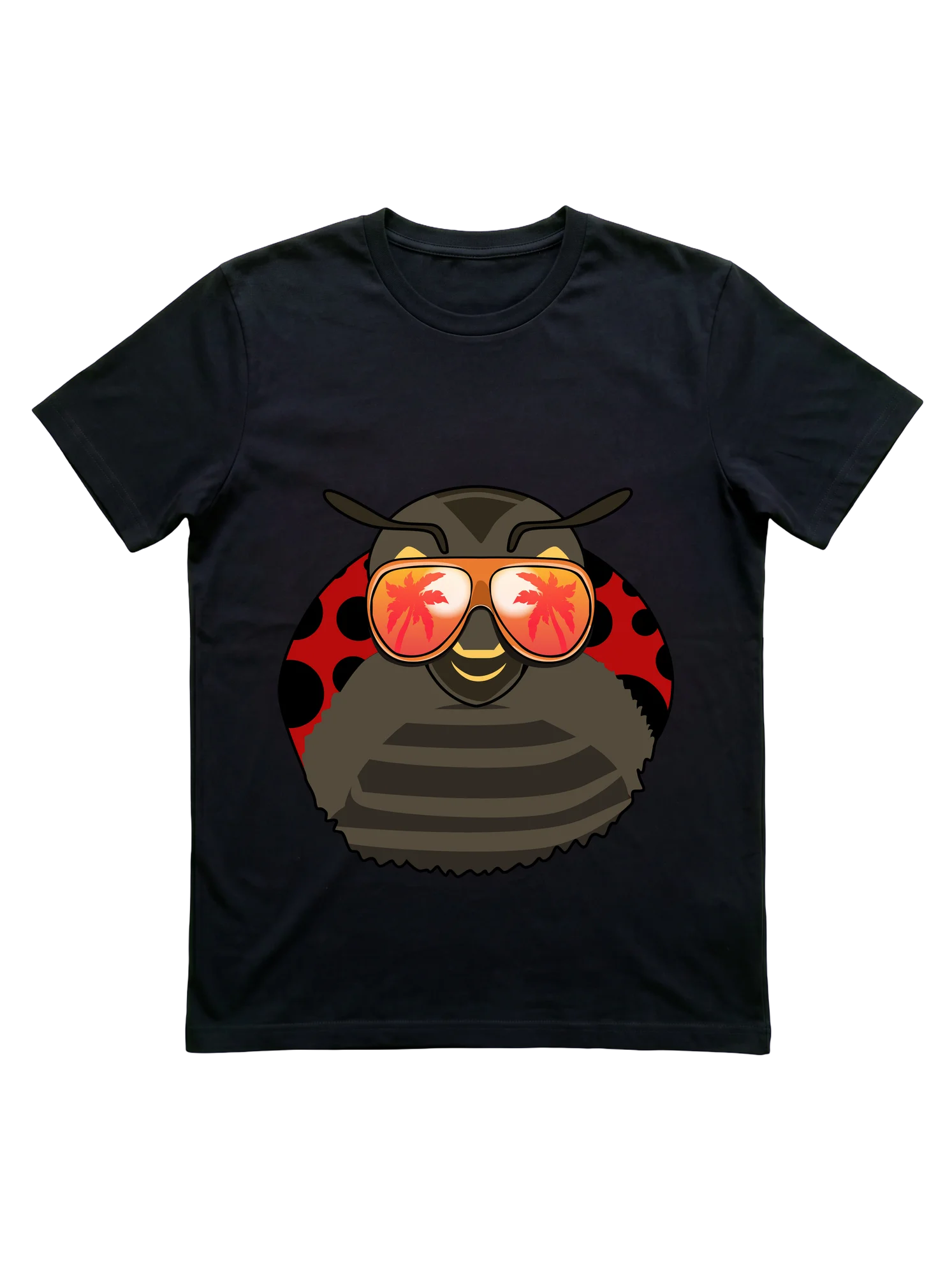 Ladybug in Sunglasses T-Shirt for Beach and Summer Fans
