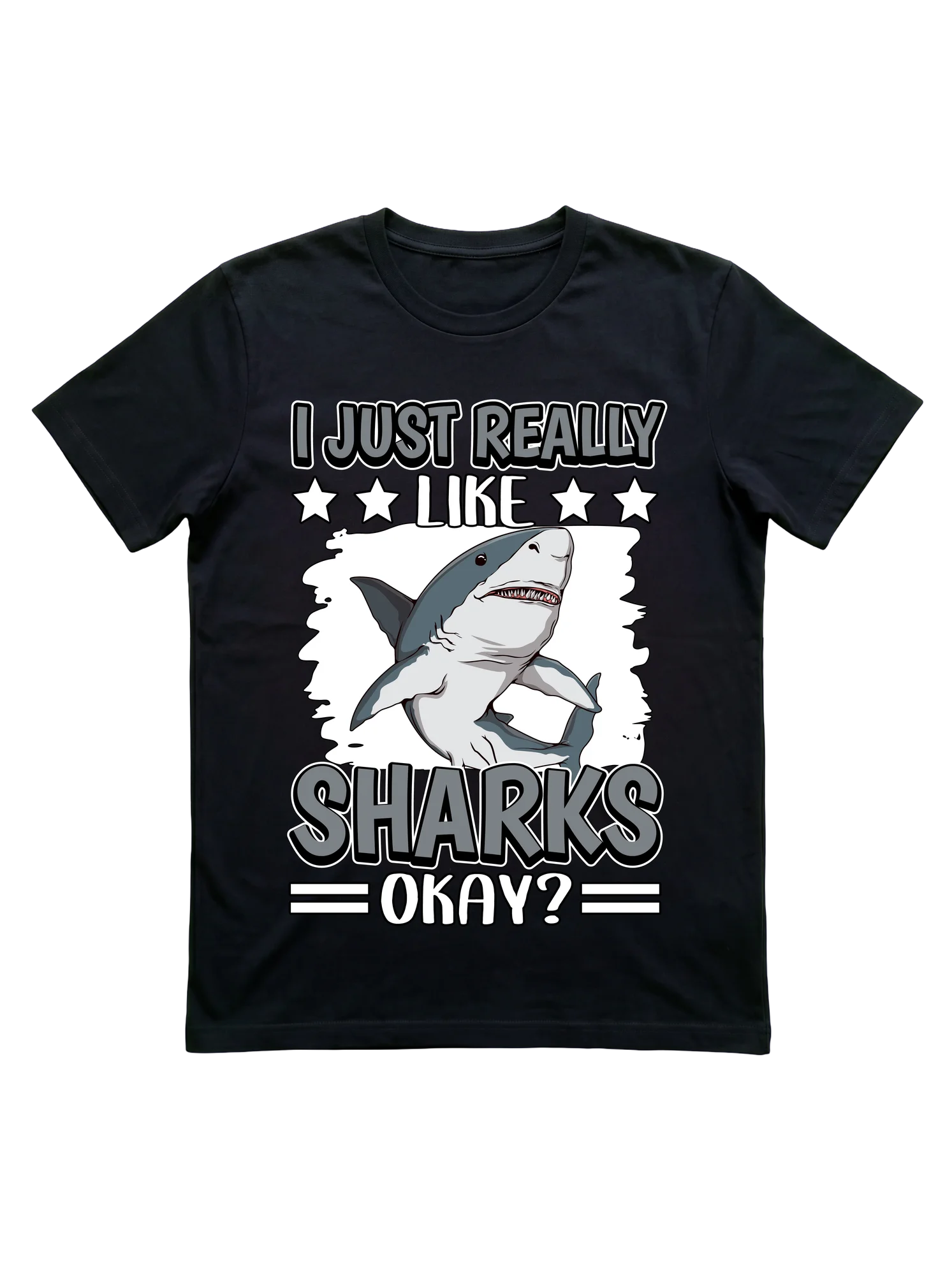 I Just Really Like Sharks Okay T-Shirt for Ocean Lovers