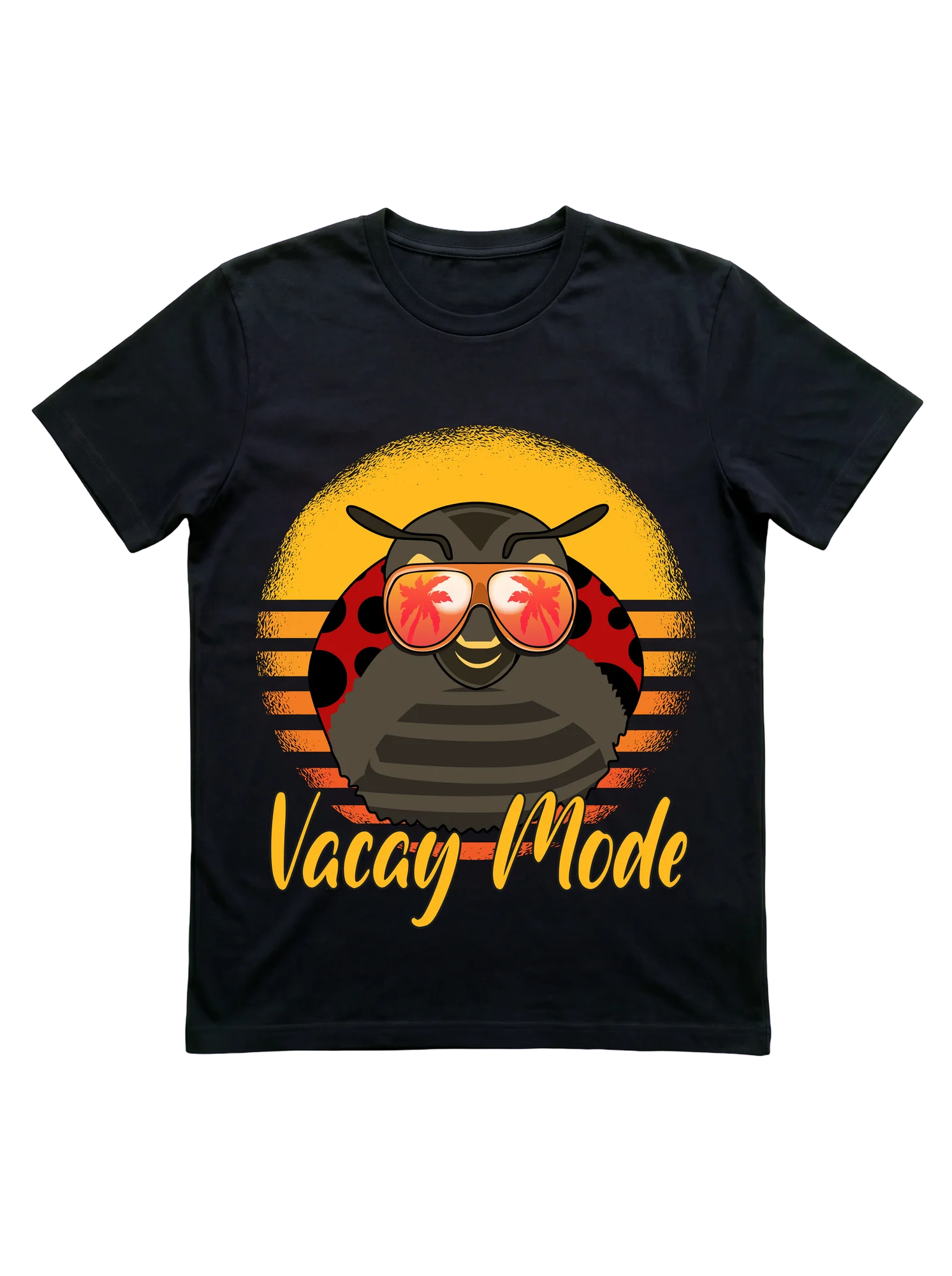 Vacay Mode Ladybug Retro T-Shirt for Summer Lovers