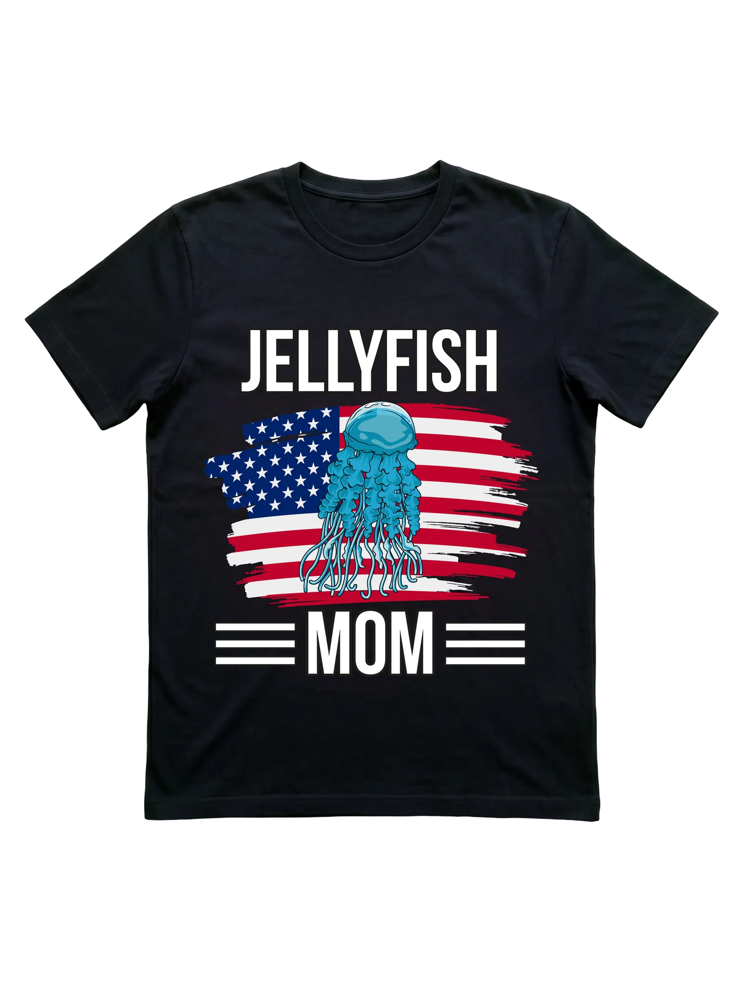 American Flag Jellyfish Mom T-Shirt for Ocean Lovers