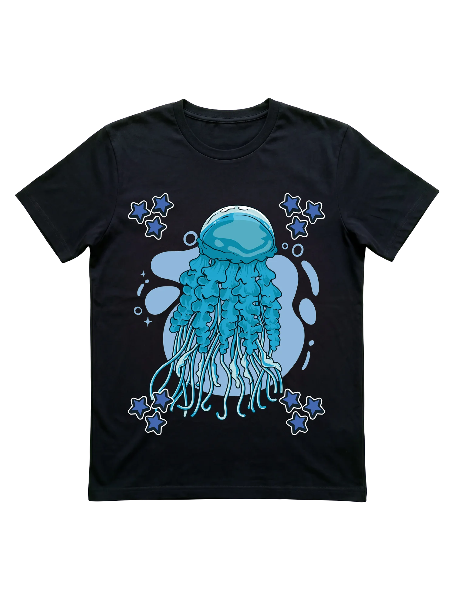 Blue Jellyfish Art T-Shirt for Ocean Lovers and Aquarists