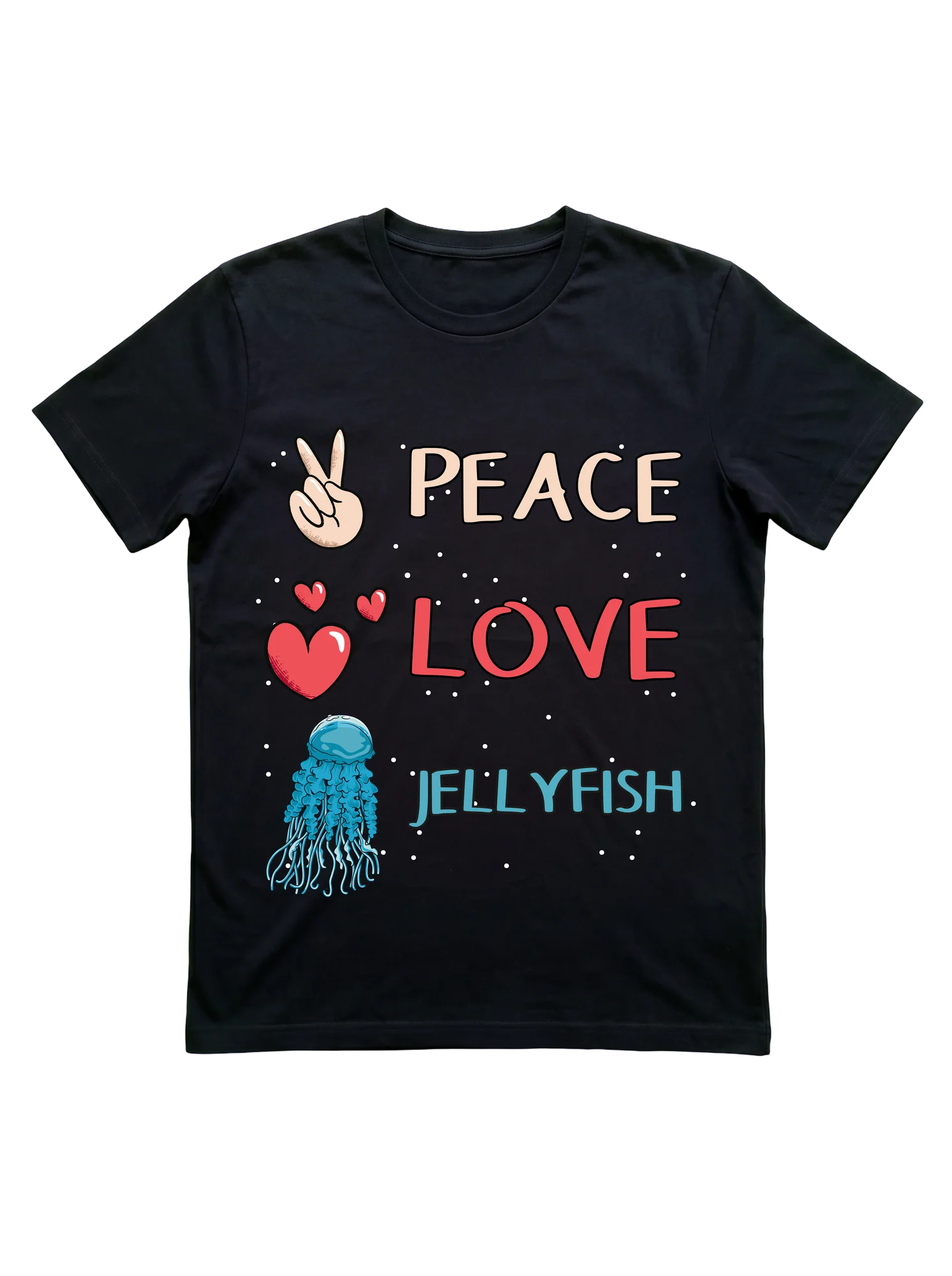 Peace Love Jellyfish T-Shirt for Aquarists and Ocean Fans