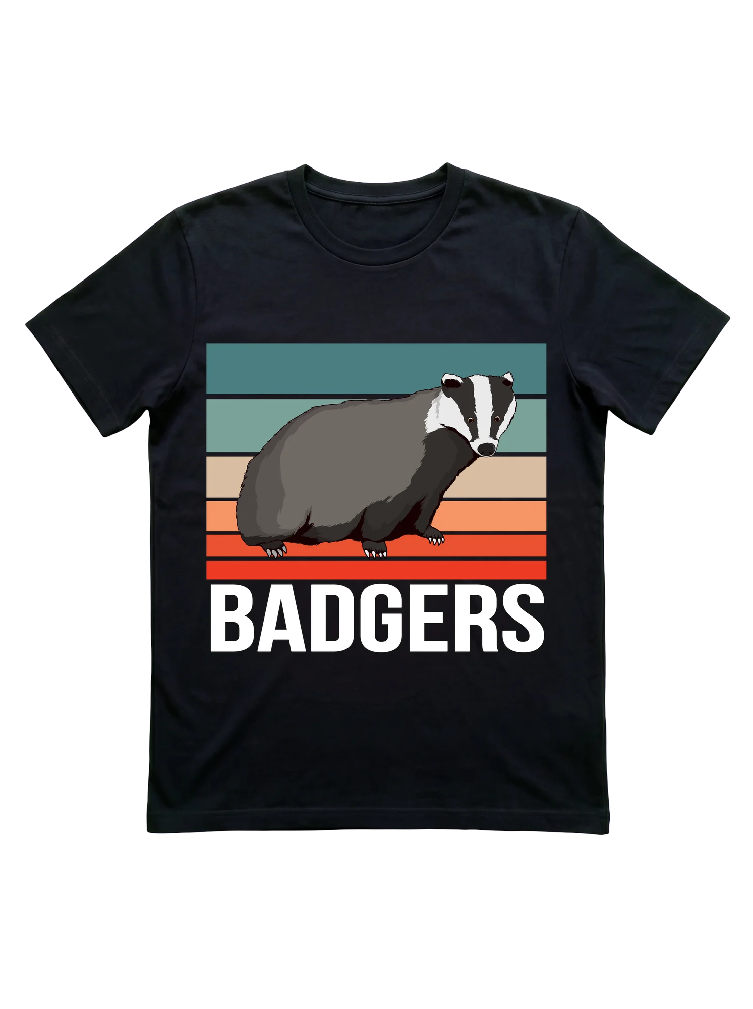 Retro Badger T-Shirt for Wildlife Lovers