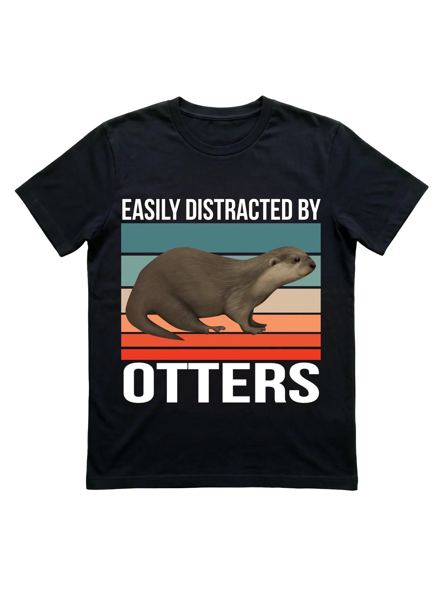 Easily Distracted by Otters Retro T-Shirt