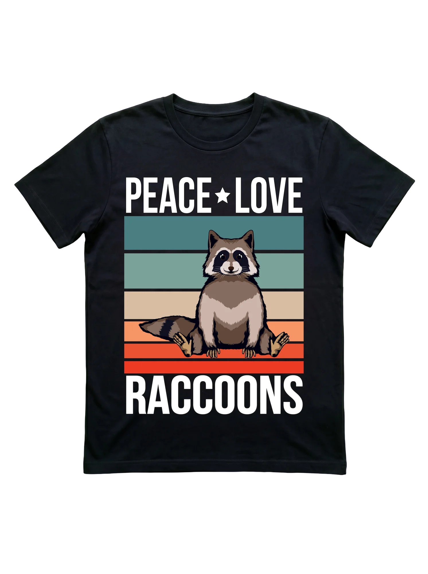 Whether you scout the forest or watch from the porch, this raccoon t-shirt holds the line