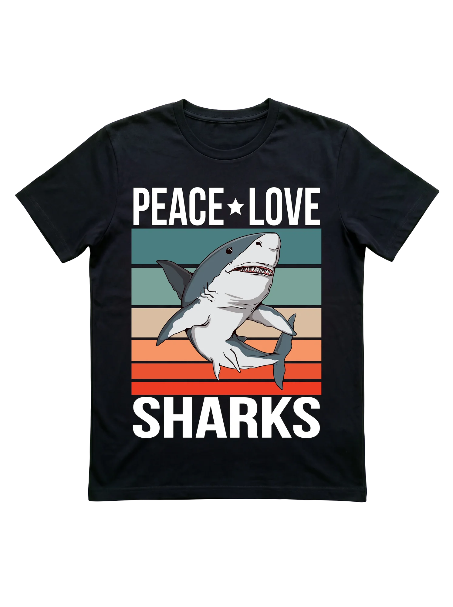 Peace Love Sharks Retro Shirt for Ocean Lovers