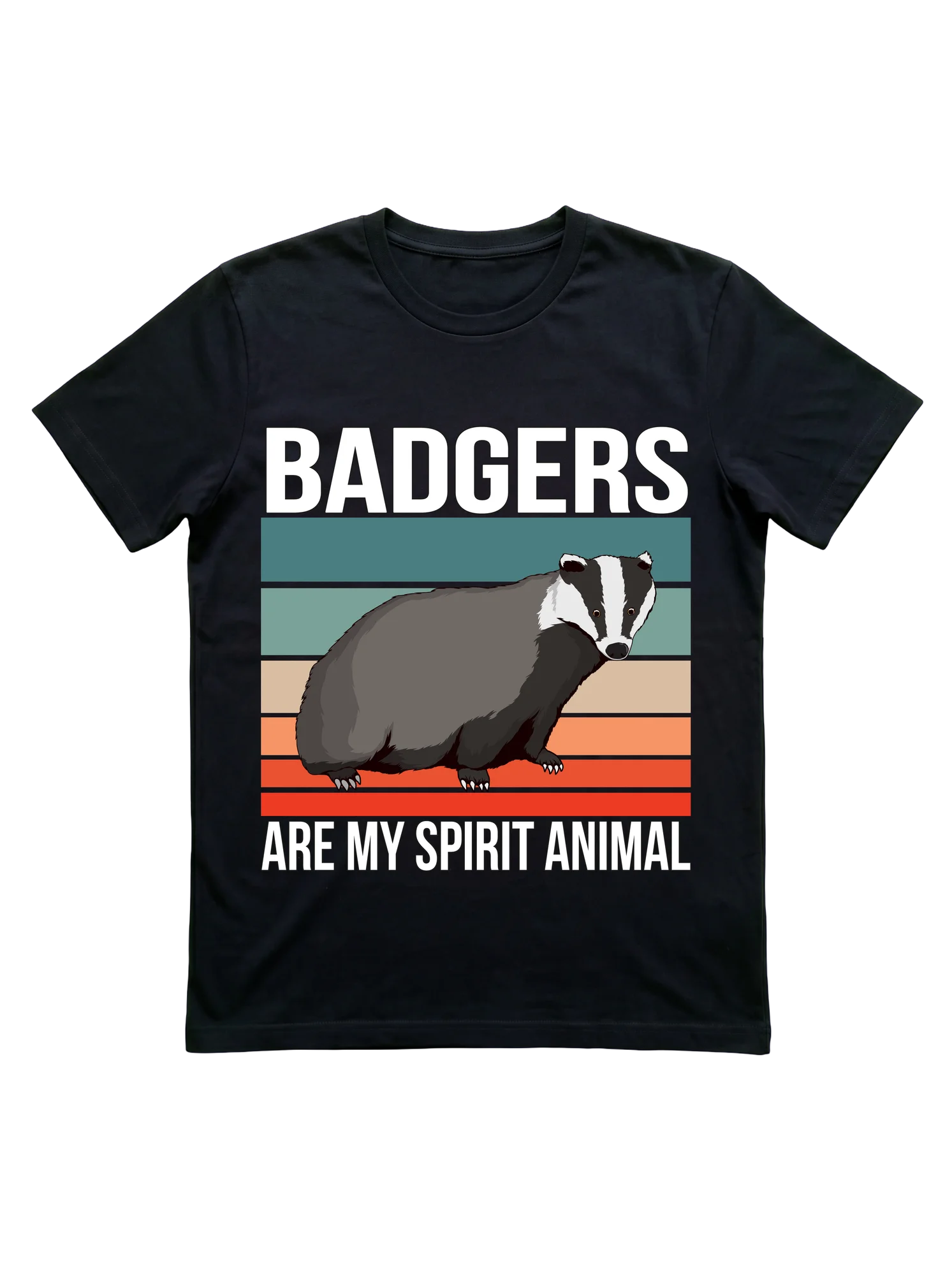 Badgers Are My Spirit Animal Retro Wildlife T-Shirt