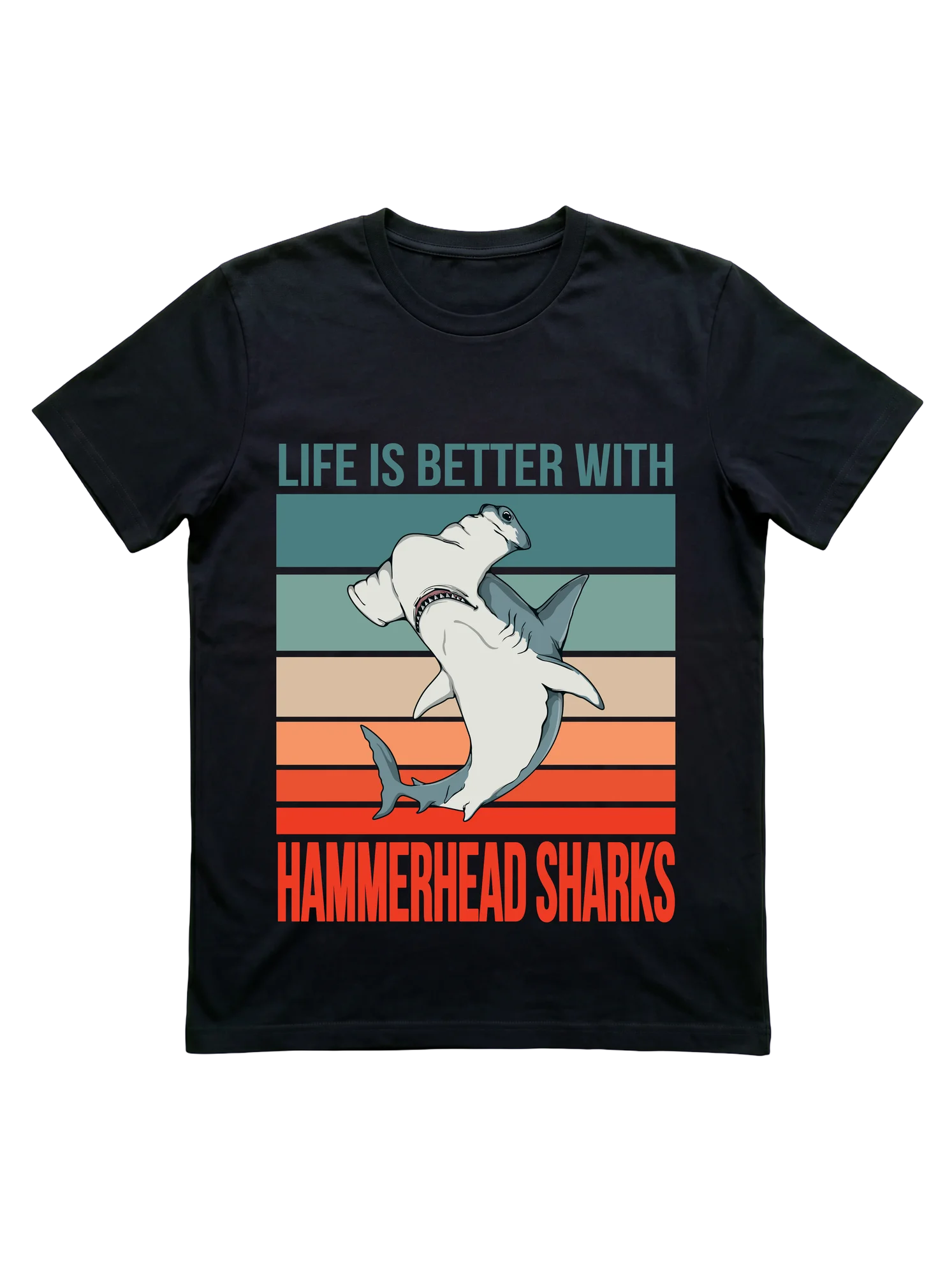 Life Is Better with Hammerhead Sharks Retro T-Shirt